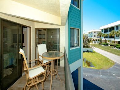 Balcony with table set